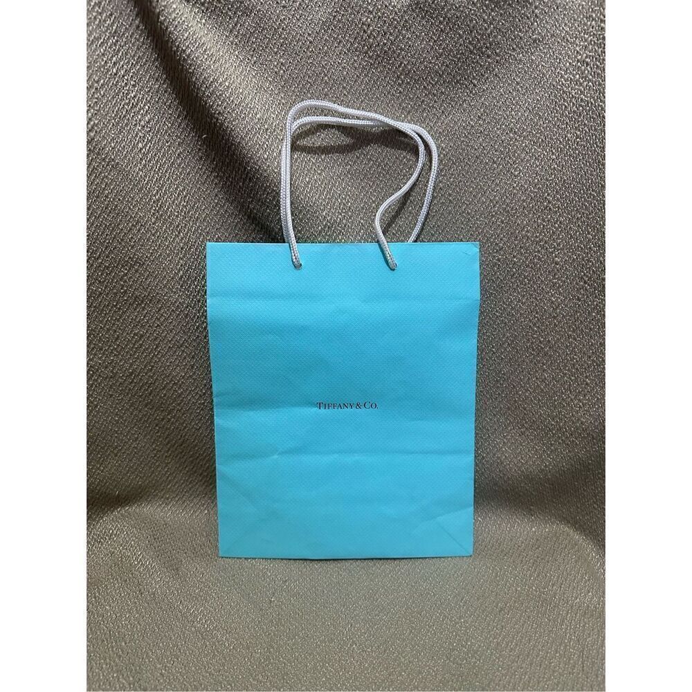 Tiffany & Co. Shopping Bag Empty Blue 8” X 9.75” X 4” W/ White Cord Handle